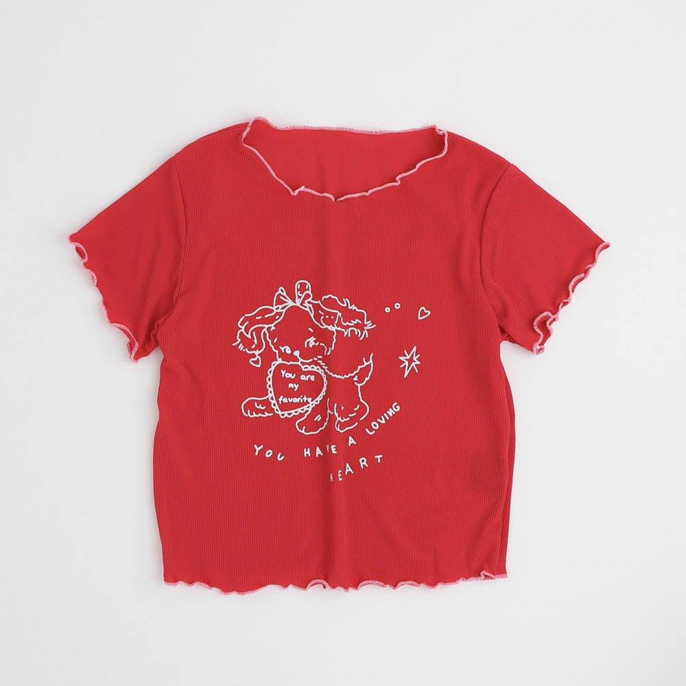 マルチプリント配色メロウTシャツ