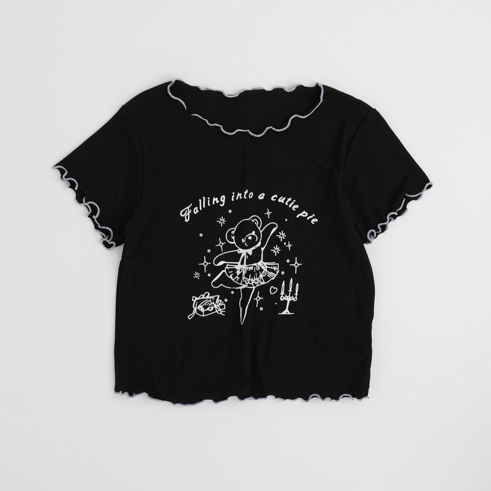 マルチプリント配色メロウTシャツ