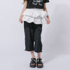 【2点セット】リボンプリントクロップドTシャツ＋フリルドッキングパンツ