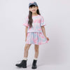 【2点セット】タイダイフロントロゴトップス＋ギャザーミニスカート