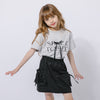 【2点セット】フレンチロゴプリントリボンTシャツ＋カーゴミニスカート
