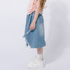 【2点セット】サイドギャザーハートTシャツ＋アシンメトリーダメージデニムスカート