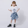 【2点セット】ロゴプリントTシャツ＋巻きシャツ風スカート