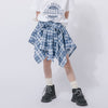【2点セット】ロゴプリントTシャツ＋巻きシャツ風スカート