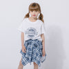 【2点セット】ロゴプリントTシャツ＋巻きシャツ風スカート