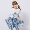 【2点セット】ロゴプリントTシャツ＋巻きシャツ風スカート