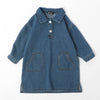 ハーフボタンフロントポケットデザインデニムワンピース