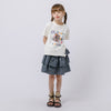 【2点セット】サイドスリットプリントTシャツ＋チェックティアードスカート