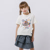 【2点セット】サイドスリットプリントTシャツ＋チェックティアードスカート