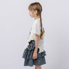 【2点セット】サイドスリットプリントTシャツ＋チェックティアードスカート