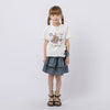 【2点セット】サイドスリットプリントTシャツ＋チェックティアードスカート