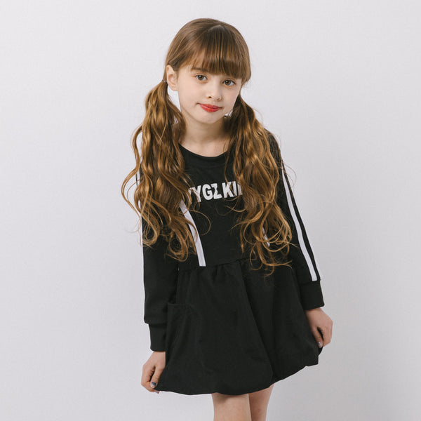フロントロゴラインデザインバルーンワンピース