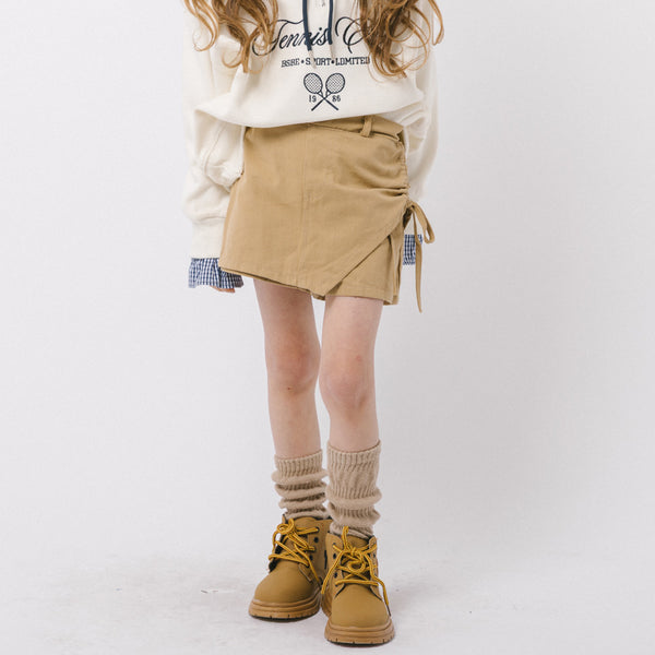 サイドギャザーデニムミニスカパン