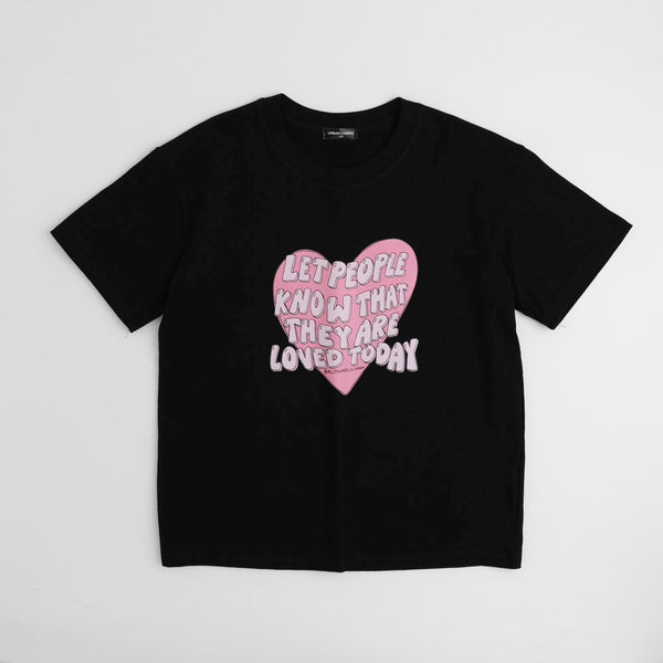 ハートテキストロゴプリントTシャツ