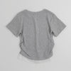 レースフリルバタフライロゴプリントギャザーTシャツ