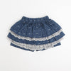 【CHIPIE/シピ】レースツーティアリボンデニムフリルショートパンツ