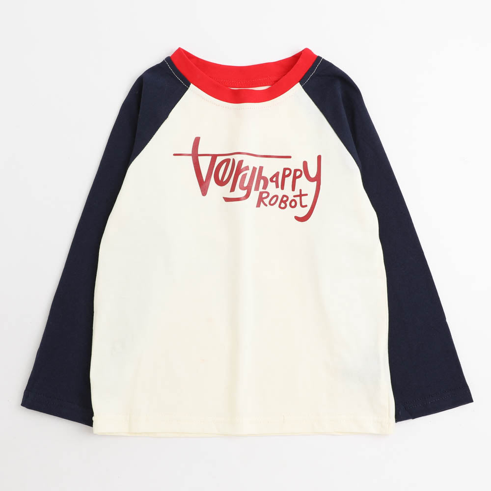 バックロゴプリントラグラントップス