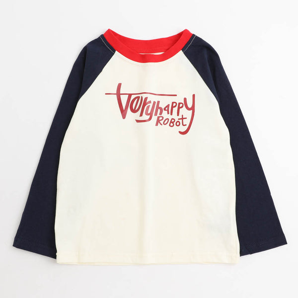 バックロゴプリントラグラントップス