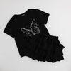 【2点セット】バタフライロゴプリントTシャツ＋ティアードスカート