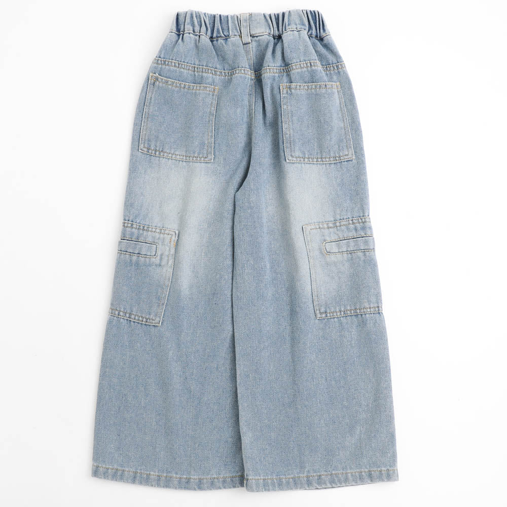 カーブステッチカーゴデニムパンツ