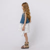 【2点セット】デニムベスト＋フロントリボンティアードワンピース