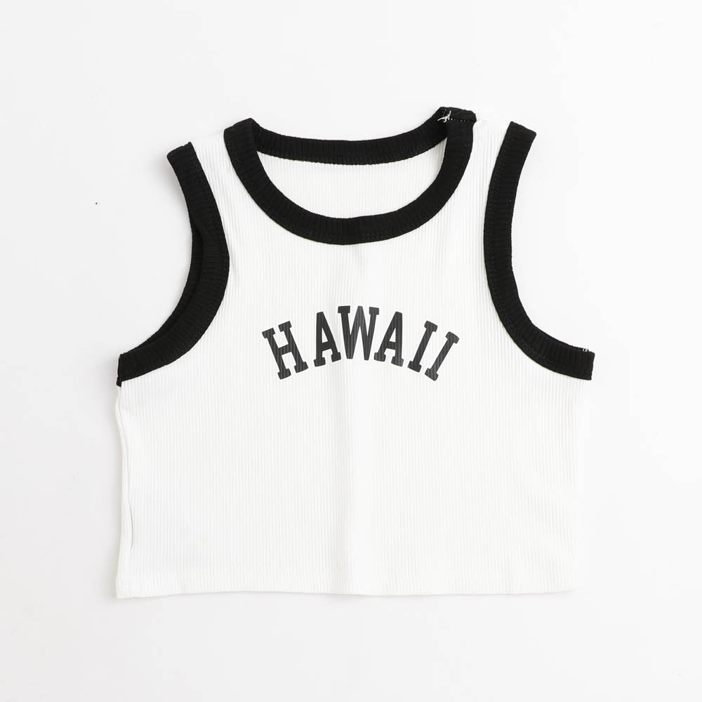 配色パイピングロゴタンクトップ