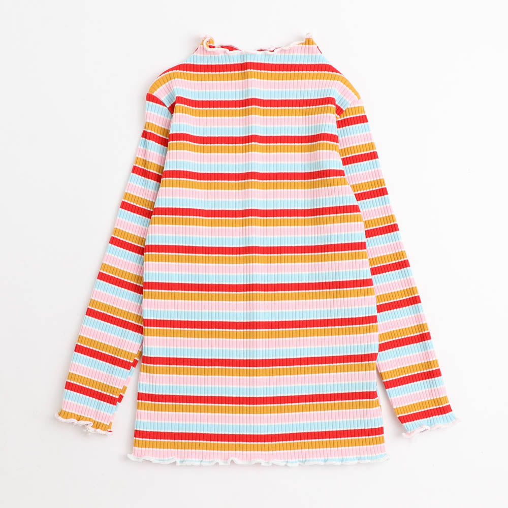 マルチボーダーリブメロウトップス