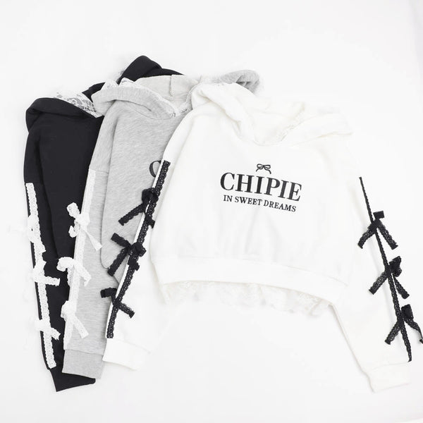 【CHIPIE/シピ】レースリボンラインフーディー