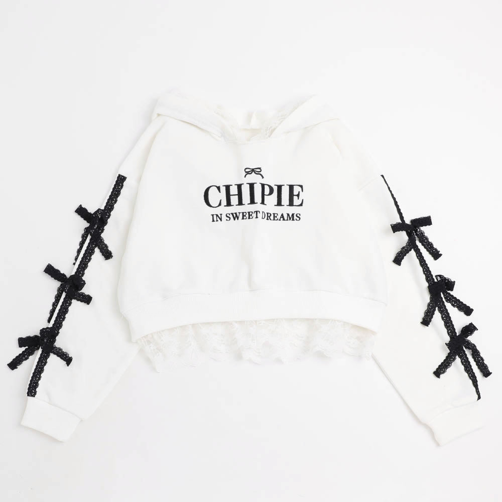 【CHIPIE/シピ】レースリボンラインフーディー
