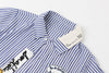 ワッペンデザインストライプシャツ