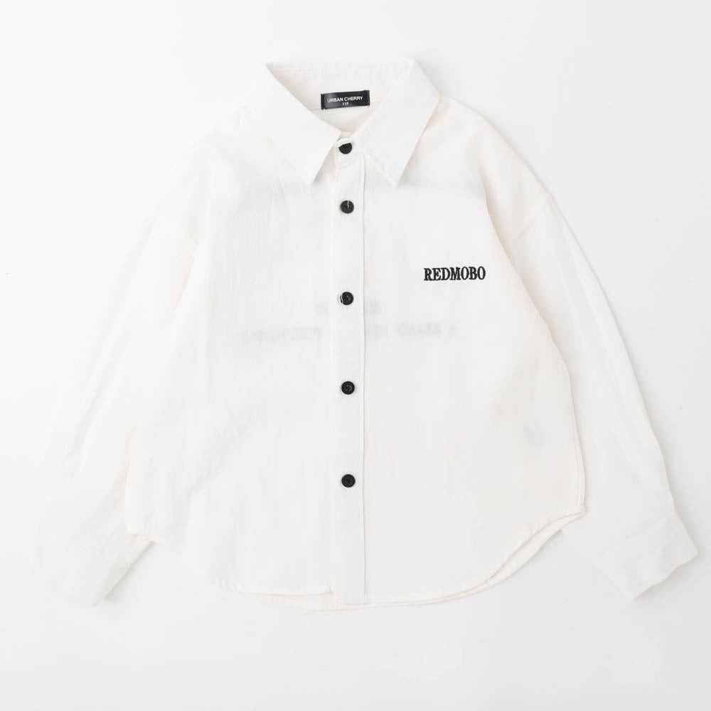 バックロゴ刺繍シャツ