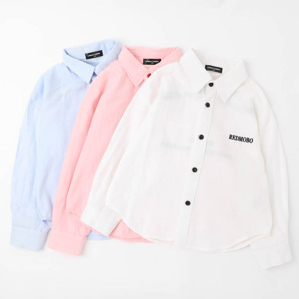 バックロゴ刺繍シャツ