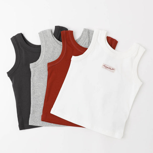 フロントタグデザインカラータンクトップ