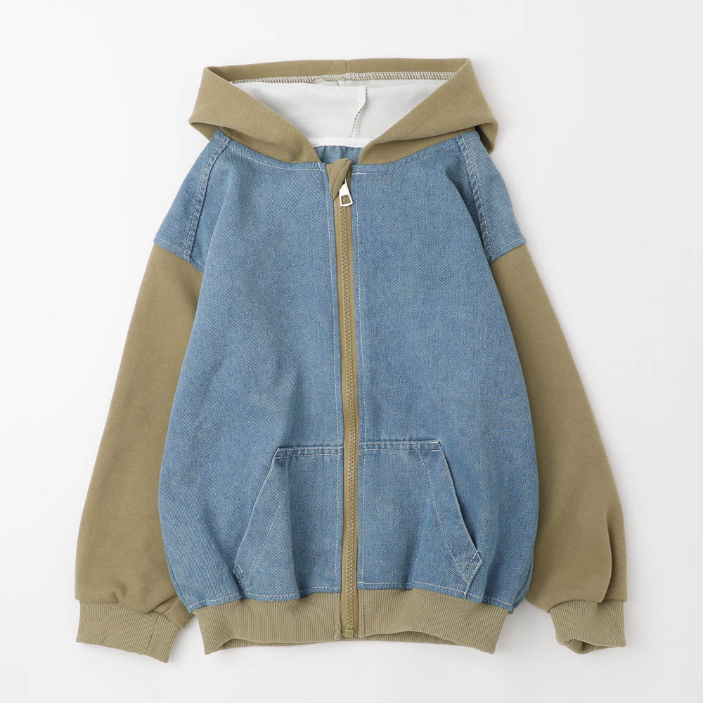 ドッキングフード付きデニムジャケット