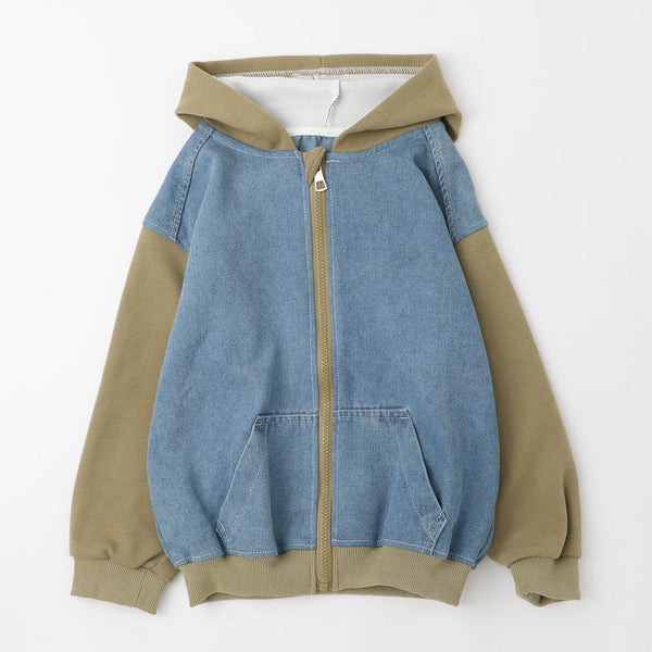ドッキングフード付きデニムジャケット