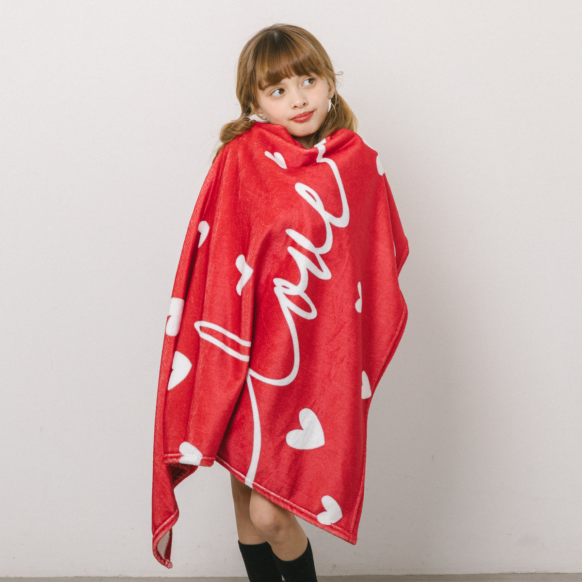 バイカラーハートロゴデザインブランケット|子供服・キッズ