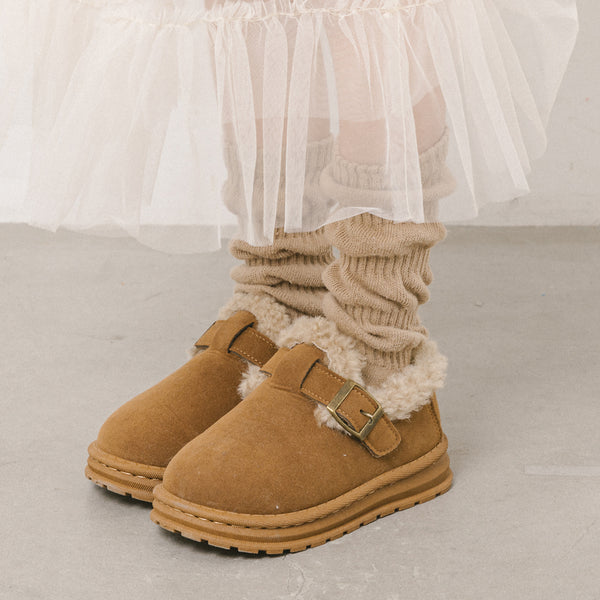 内ボアベルトデザインムートンシューズ