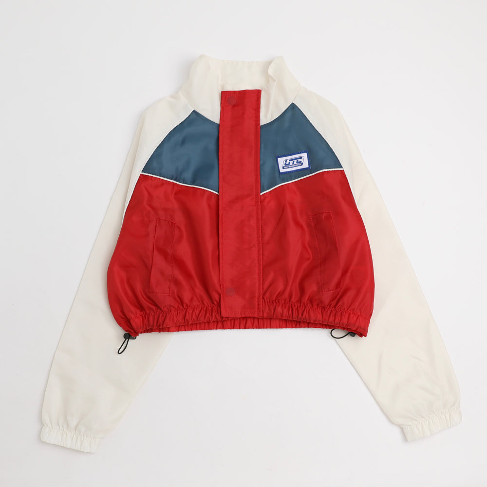 【U.TRACK/ユードットトラック】スタンドカラー配色ジップブルゾン