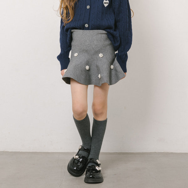 ハイウエストパールニットスカート