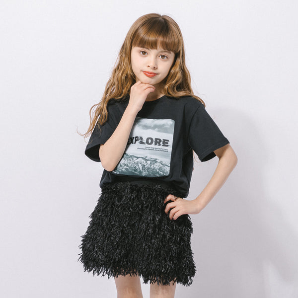 【綿100％/吸水速乾】モノクロフォトプリントTシャツ