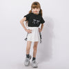 【2点セット】リボンプリントTシャツ＋サイドラインスカート