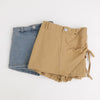 サイドギャザーデニムミニスカパン