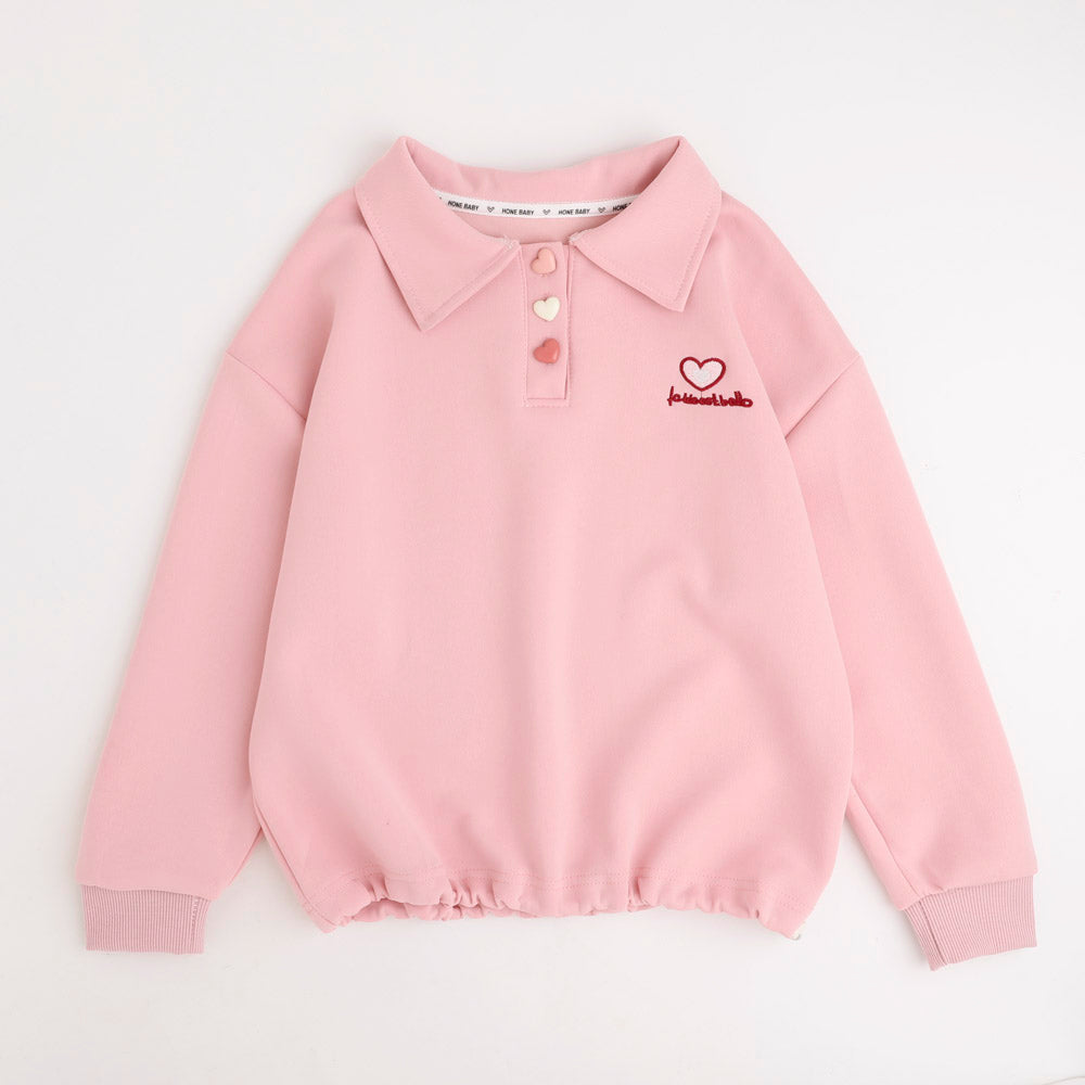 クロップドワンポイントハートデザイントレーナー