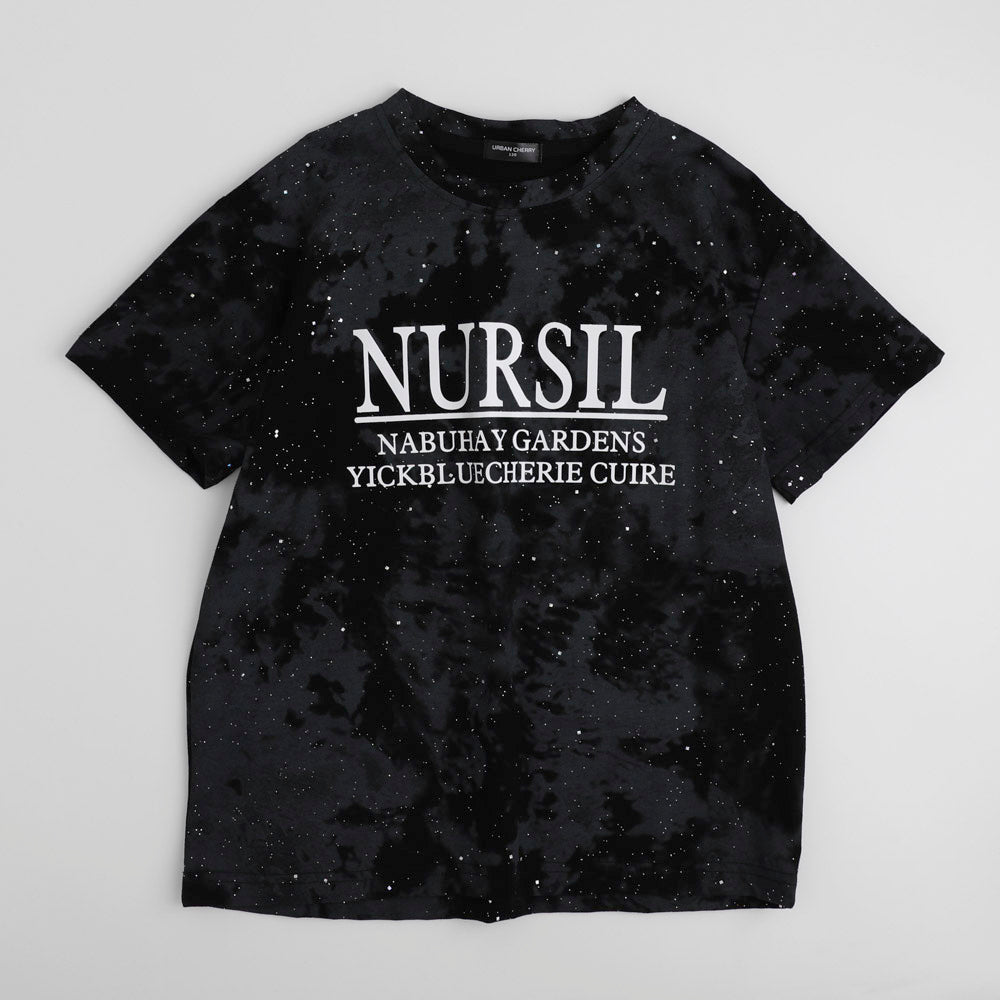 ラメデザインロゴプリントオーバーサイズTシャツ|子供服・キッズ