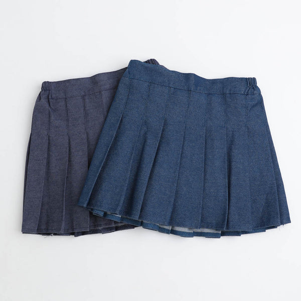 【インナーパンツ付き】デニムプリーツスカート