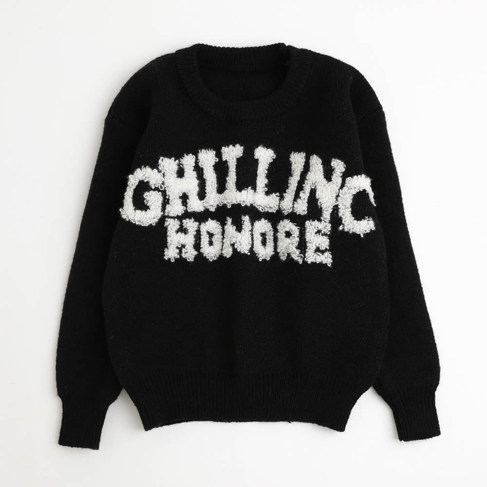 フロントロゴニットトップス