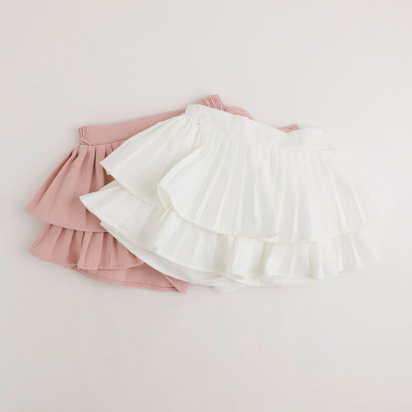 【インナーパンツ付き】プリーツティアードスカート