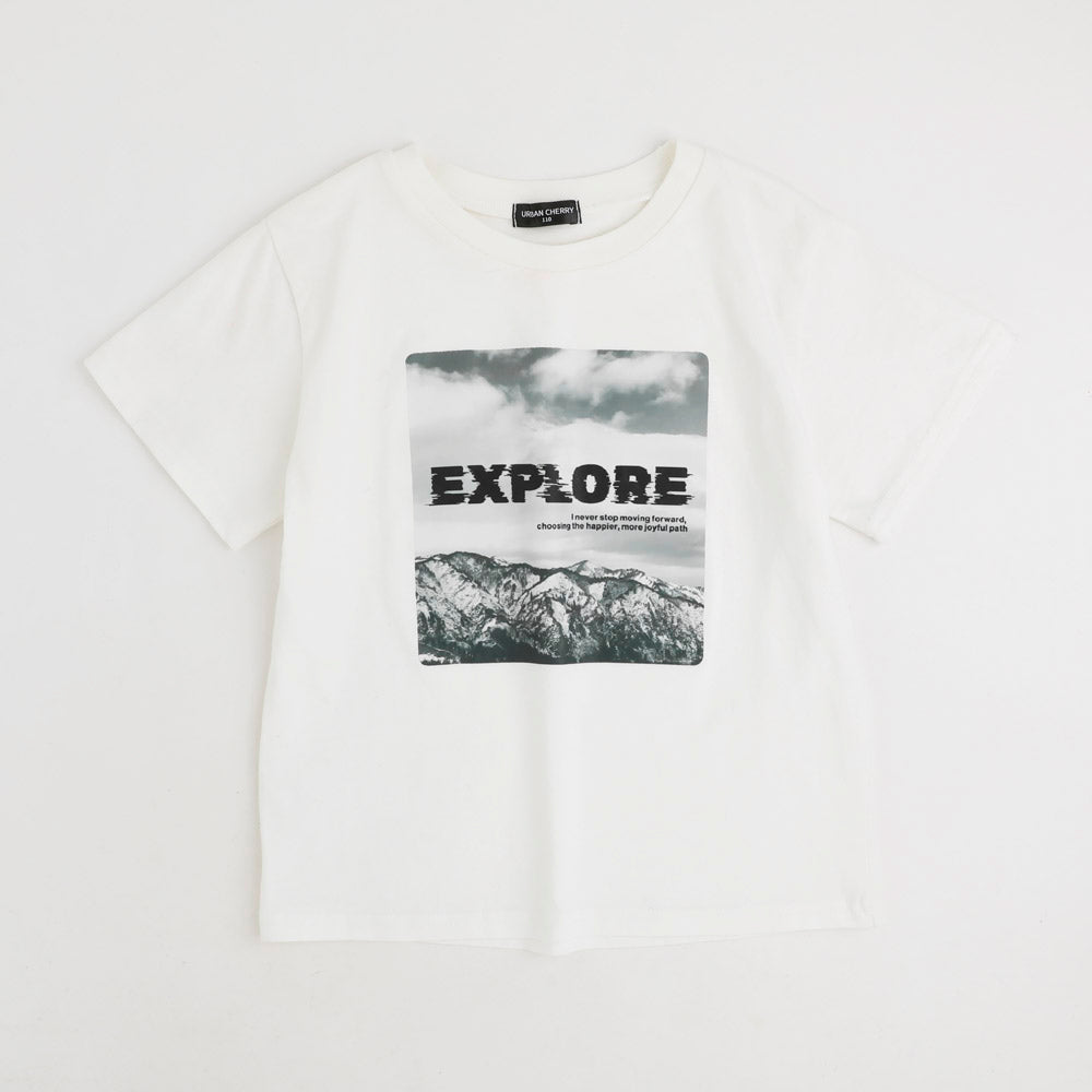 【綿100％/吸水速乾】モノクロフォトプリントTシャツ