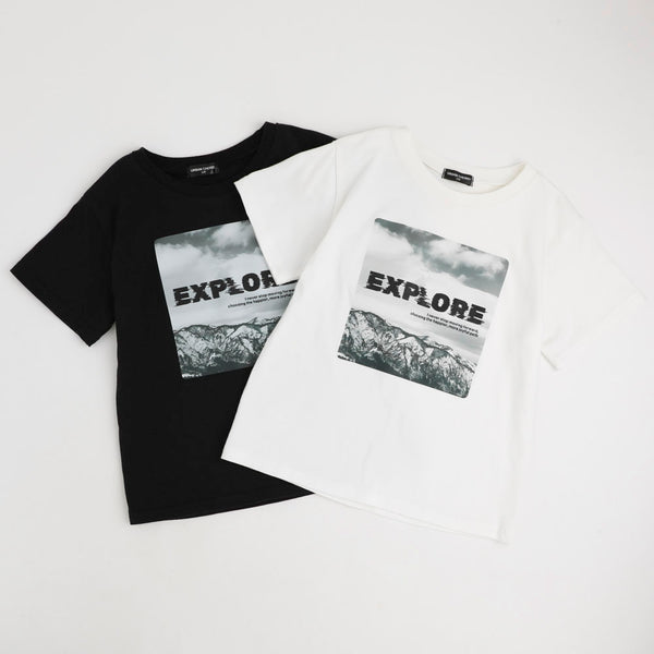 【綿100％/吸水速乾】モノクロフォトプリントTシャツ