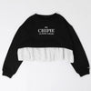 【CHIPIE/シピ】フロントロゴ刺繍ポルカドットバルーンペプラムトレーナー